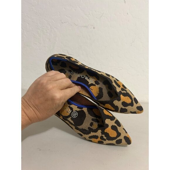 Rothy's Pointed Toe Flats Large Leopard Print Sz 9 - Picture 7 of 8